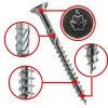 Klimas Vis D'Assemblage De Meuble-Vis à bois zinguée blanc - tête fraisée - filetage partiel - empreinte torx - pointe anti-fendage 8 x 300 - Boîte de 50