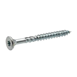 Klimas Vis D'Assemblage De Meuble-Vis à bois zinguée blanc - tête fraisée - filetage partiel - empreinte torx - pointe anti-fendage 6 x 140 - Boîte de 100