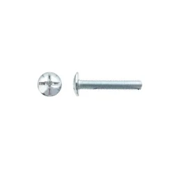 D-Work Vis Pour Métal-100 Vis Boulons Poêlier Tête Ronde Large Fendue en Croix 8 x 35 mm - NFE 25129 - Zingué blanc -