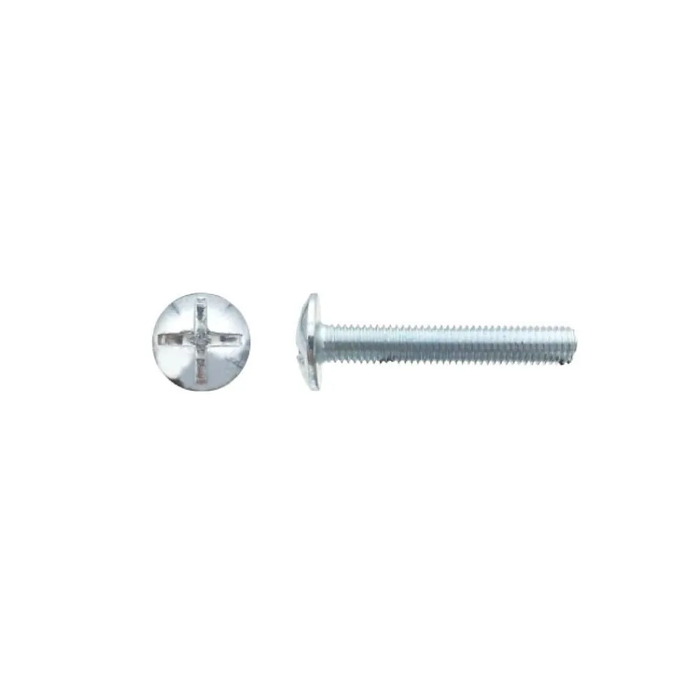 D-Work Vis Pour Métal-100 Vis Boulons Poêlier Tête Ronde Large Fendue en Croix 8 x 35 mm - NFE 25129 - Zingué blanc -