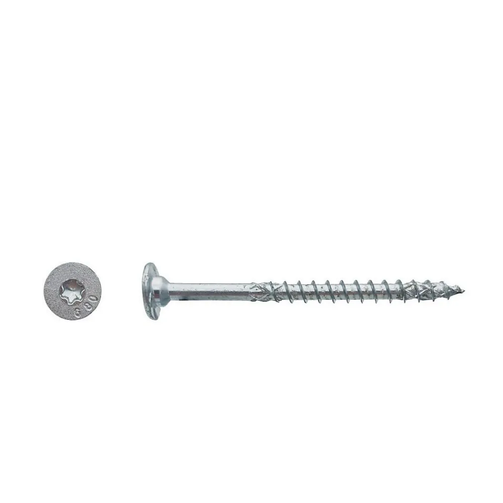 D-Work 50 Vis Charpente Bois FWX Tête Cylindrique Plate Torx TTX40 Filet DXAS+ 8 x 240 mm - Zingué Cr3 WAX -