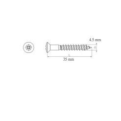 Diall Vis de bardage en acier inoxydable A2, 4,5x35 mm - 50 pièces