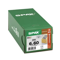 Spax France Vis À Bois-Vis de charpente tête ronde Spax Wirox 6 x 60 mm filetage total - 200 pièces