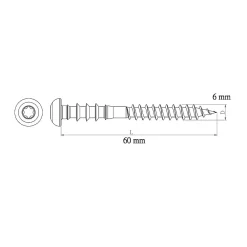 Diall Vis de châssis PVC zinguée avec tête peinte en blanc, 6x60 mm - 6 pièces