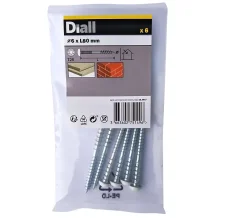 Diall Vis de châssis PVC zinguée avec tête peinte en blanc, 6x80 mm - 6 pièces