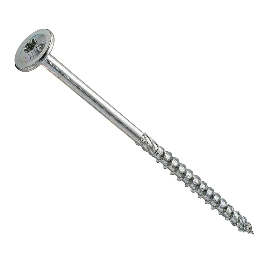 Klimas Vis À Double Filetage-Vis de construction bois à tête large Torx zinguées blanches 5 x 100 mm 150 pcs