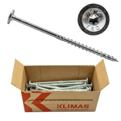 Klimas Vis À Double Filetage-Vis de construction bois à tête large Torx zinguées blanches 5 x 100 mm 150 pcs