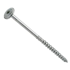 Klimas Vis À Double Filetage-Vis de construction bois à tête large Torx zinguées blanches 5 x 60 mm 150 pcs