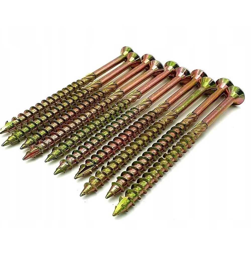 Domax Vis À Double Filetage-Vis de construction en bois à tête fraisée, zinguée jaune, 4,5 x 60 mm, 200 pcs