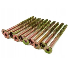 Domax Vis À Double Filetage-Vis de construction en bois à tête fraisée, zinguée jaune, 4,5 x 60 mm, 200 pcs