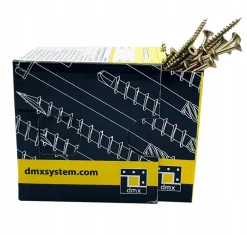 Domax Vis À Double Filetage-Vis de construction en bois à tête fraisée, zinguée jaune, 4,5 x 60 mm, 200 pcs