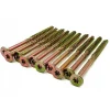 Domax Vis de construction en bois à tête fraisée, zinguée jaune, 8 x 100 mm 100 pcs