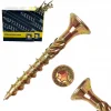 Domax Vis de construction en bois à tête fraisée, zinguée jaune, 3,5 x 30 mm, 200 pcs