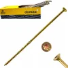 Domax Vis de construction en bois à tête fraisée, zinguée jaune, 6 x 300 mm 100 pcs