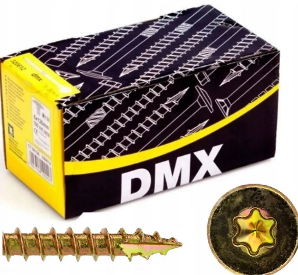 Domax Vis de construction en bois à tête fraisée, zinguée jaune Senkkopfschrauben Holzbauschrauben gelb 4 x 35 mm 200 St.