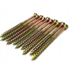 Domax Vis À Double Filetage-Vis de construction en bois à tête fraisée, zinguée jaune, 8 x 380 mm 50 pcs
