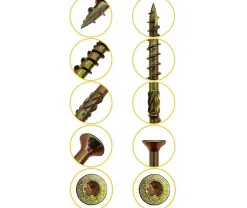 Domax Vis de construction en bois à tête fraisée, zinguée jaune Senkkopfschrauben Holzbauschrauben gelb 4 x 40 mm 200 St.