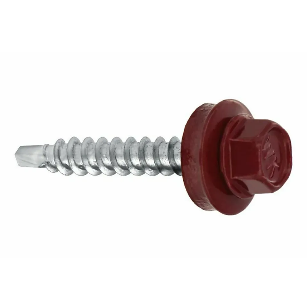 Klimas Vis Pour Métal-Vis de toiture WFD pour tôle trapézoïdale sur bois RAL 3005 Rouge vin 4,8x25 mm 250 pièces