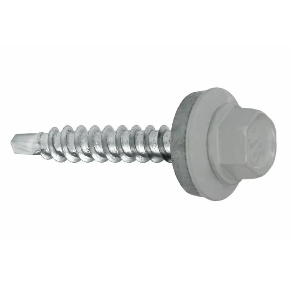 Klimas Vis de toiture WFD pour tôle trapézoïdale sur bois RAL 9006 Aluminium blanc 4,8x55 mm 200 pcs