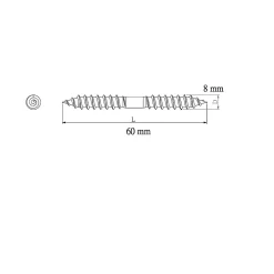 Diall Vis À Double Filetage-Vis à double filetage (bois/bois) 8x60 zingués mm - 5 pièces