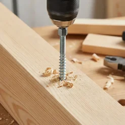Diall 10 vis double filet bois/métal acier zingué Ø5 x L.50 mm