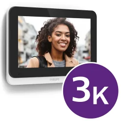 Philips Visiophone-Visiophone filaire et connecté 3K WelcomeEye Connect 3 avec écran supplémentaire et transformateur