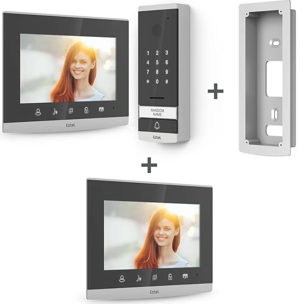 Extel Visiophone-Visiophone filaire Code 7 pouces / 18cm avec clavier à code intégré