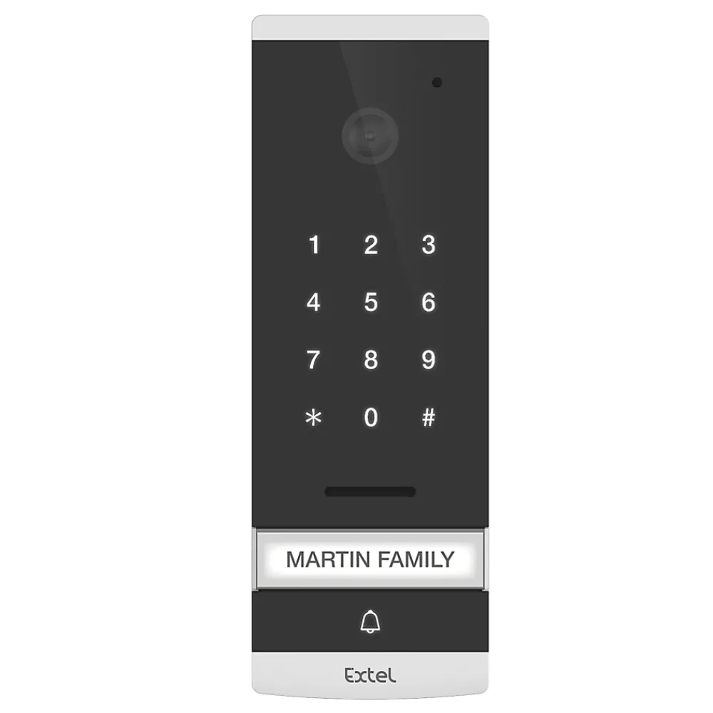 Extel Visiophone-Visiophone filaire Code 7 pouces / 18cm avec clavier à code intégré