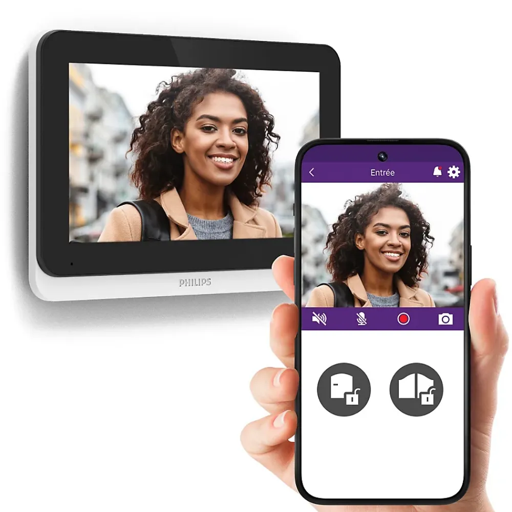 Philips Visiophone WelcomeEye Connect 3 + moniteur supplémentaire Connect 3