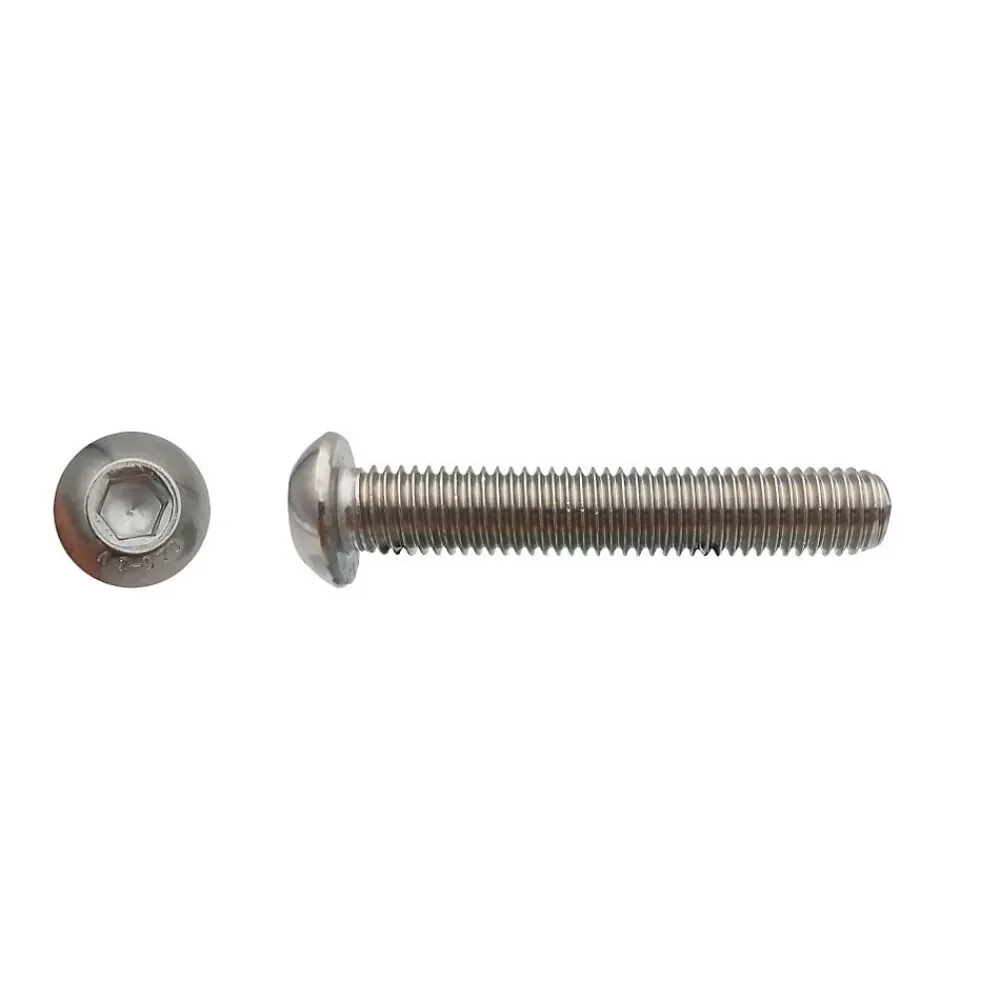 D-Work 200 Vis Métaux Tête Bombée 6 Pans Creux BHC 6 x 30 mm - 7380-1 - Inox A2 -