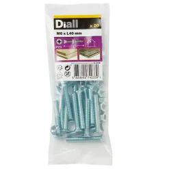 Diall 20 vis métaux tête fraisée acier zingué 6 x 40 mm