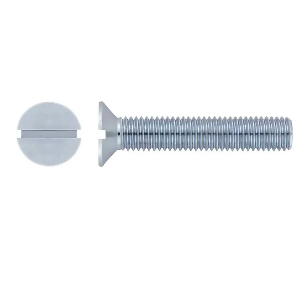 D-Work Vis Pour Métal-200 Vis Métaux Tête Fraisée Fendue 8 x 16 mm - DIN 963 - Zingué blanc -