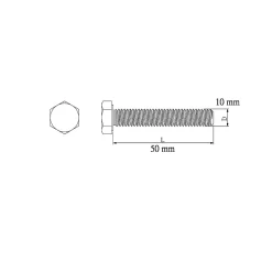 Diall Vis D'Assemblage De Meuble-100 vis à métaux tête hexagonale zingué 10 x 50 mm