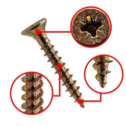 Klimas Vis pour aggloméré KMH tête fraisée PZ zingué jaune 3 x 12 mm 2000 pièces