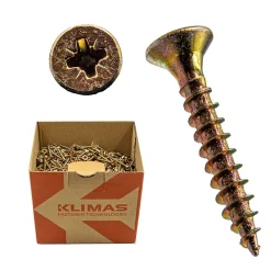 Klimas Vis pour aggloméré KMH tête fraisée PZ zingué jaune 3 x 12 mm 2000 pièces
