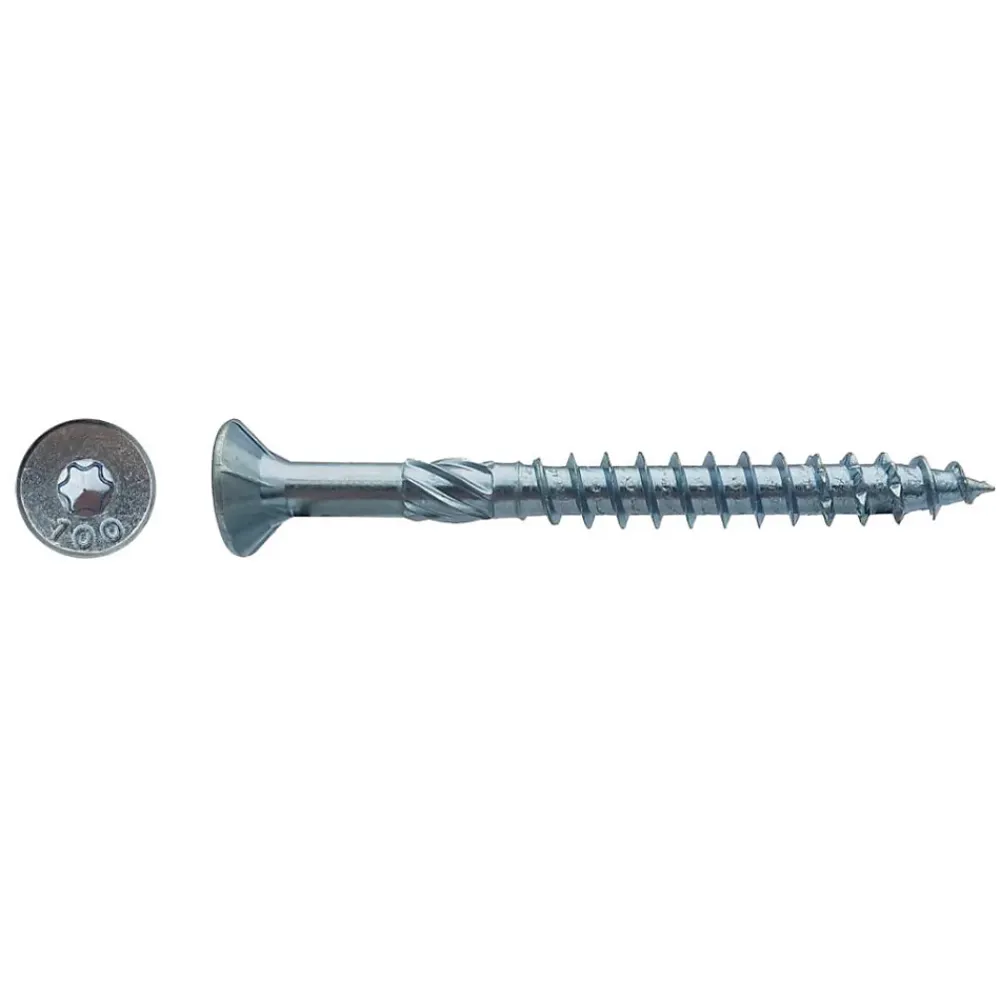 D-Work 50 Vis pour Construction Bois Tête Fraisante Torx T40 8 x 180 mm - Zingué blanc -