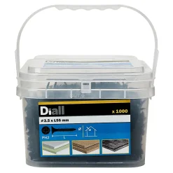 Diall Vis pour plaque de plâtre (universelle), noir mat, 3,5x55 mm - 1000 pièces