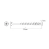 Diall Vis pour terrasse Pozidriv acier 4,5 x 50 mm , 500 pièces