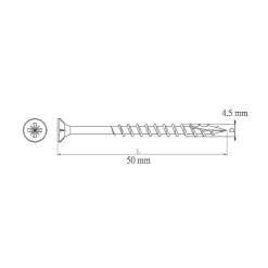 Diall Vis Pour Terrasse-Vis pour terrasse Pozidriv acier 4 x 50 mm , 500 pièces