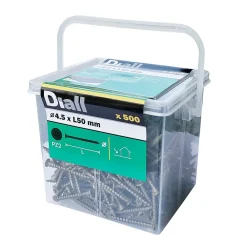 Diall Vis Pour Terrasse-Vis pour terrasse Pozidriv acier 4 x 50 mm , 500 pièces