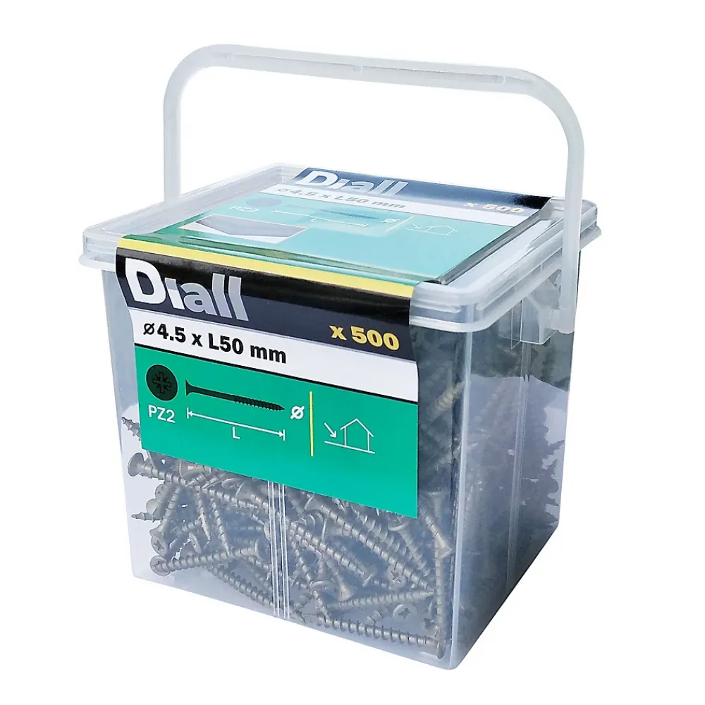 Diall Vis pour terrasse Pozidriv acier 4,5 x 50 mm , 500 pièces