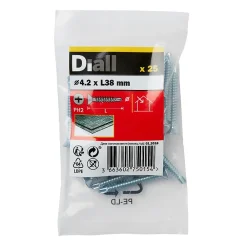 Diall Vis zinguée autoperceuses fraisées, 4,2x38 mm - 25 pièces