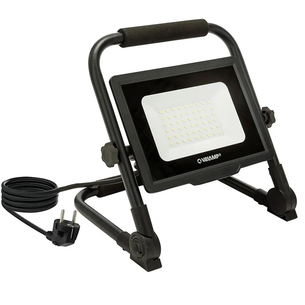 Velamp Lampe Torche-WAINGRO 50W : Projecteur de travail LED SMD 50W avec support de terre et câble 3m
