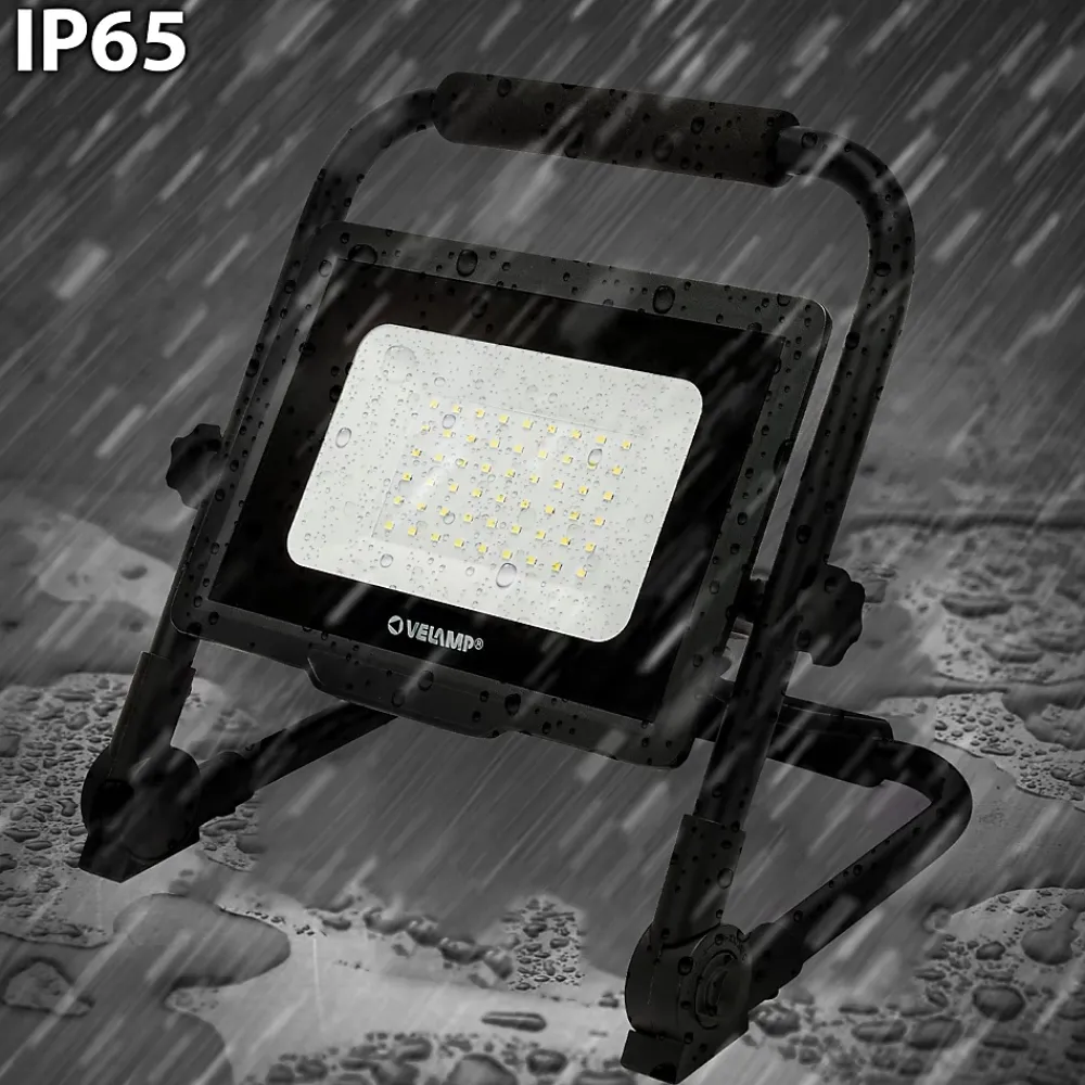 Velamp Lampe Torche-WAINGRO 50W : Projecteur de travail LED SMD 50W avec support de terre et câble 3m