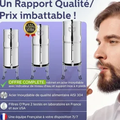 Weeplow Adoucisseur D'Eau-Earth 8.5L - système de filtration par gravité pour eau potable
