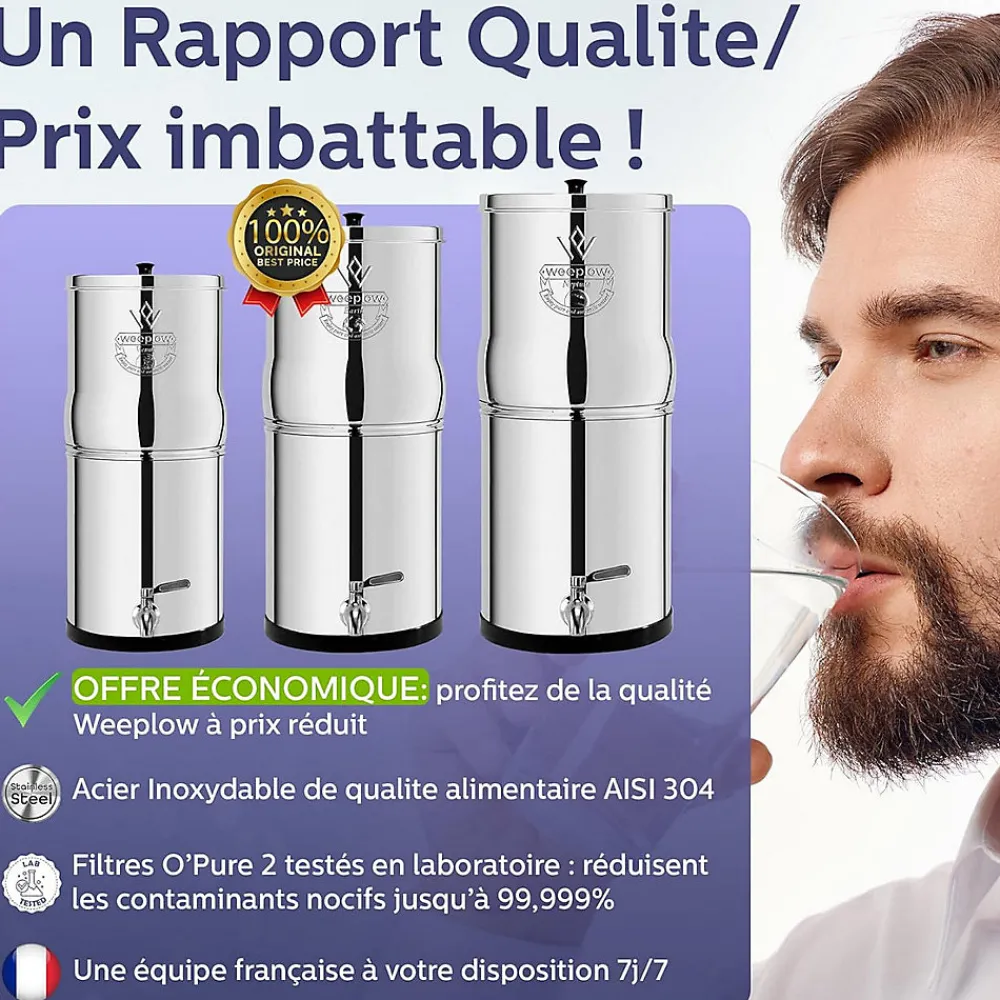 Weeplow Adoucisseur D'Eau-(r) Venus 5.6L Édition Essentielle - système de filtration par gravité pour eau potable