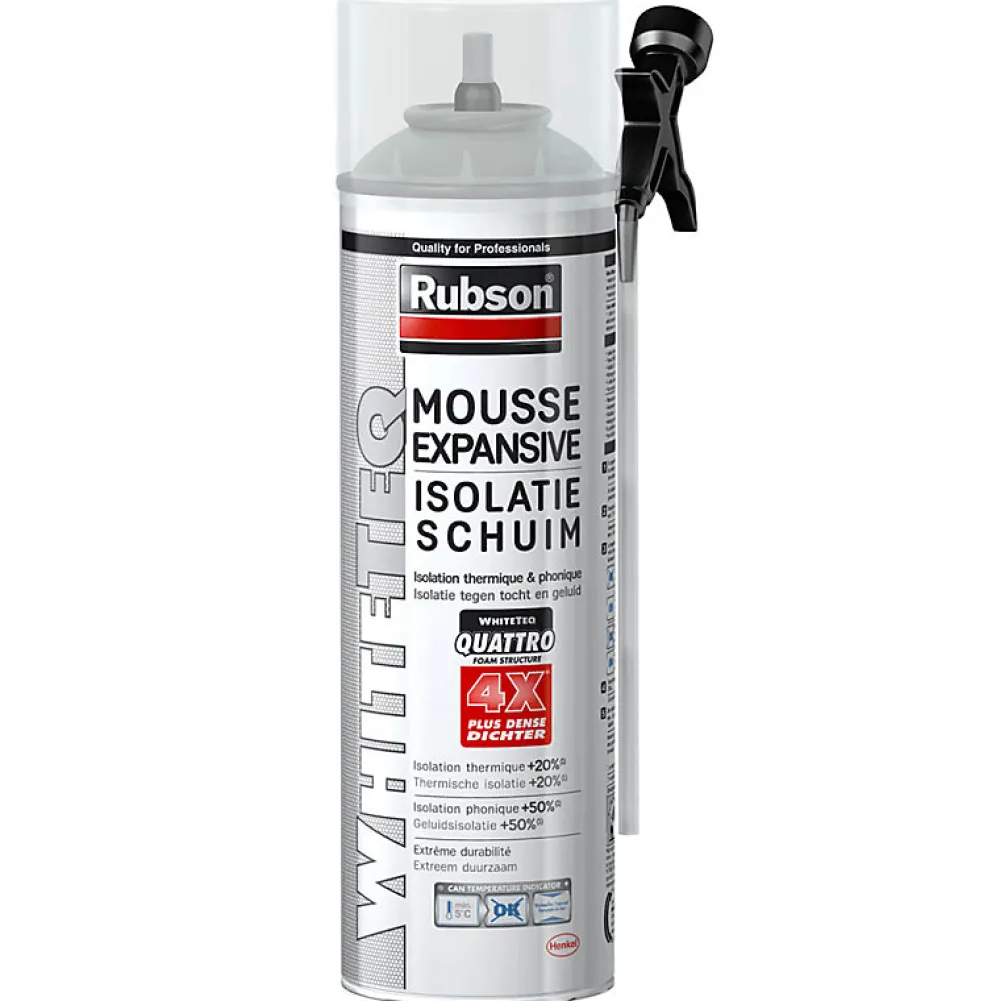 Rubson Mousse Expansive-12x aerosols mousse PU expansive 500ml WhiteTEQ