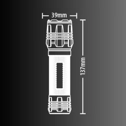 Xanlite Lampe Torche-- Lampe Torche LED Métallique, x3 Modes d'Eclairage, 600 Lumens, Piles Incluses - TO600M