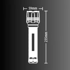 Xanlite Lampe Torche-- Lampe Torche LED Métallique, x3 Modes d'Eclairage, 1500 Lumens, Piles Incluses - TO1500L