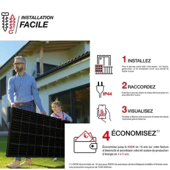 Xanlite Panneau Solaire Plug And Play-- Panneau solaire Kit Home 250W, IP67, Onduleur WIFI, Câble 3m - ENKHOME250W
